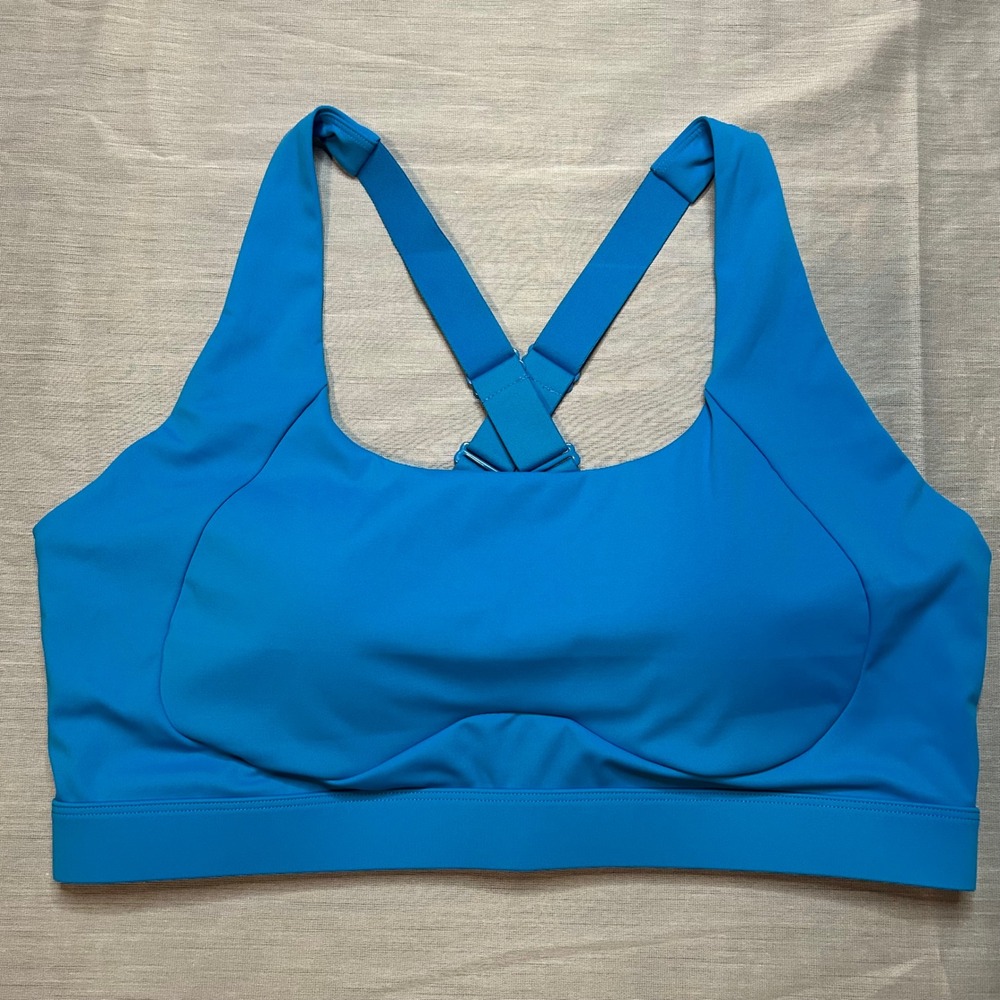Running Girl Womens High Impact Strappy Sports Bra XXL Blue Activewear Gym